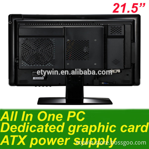Desktop computer gaming pc, all in one pc 21.5" LED monitor integrated pc with monitor all in one desktop